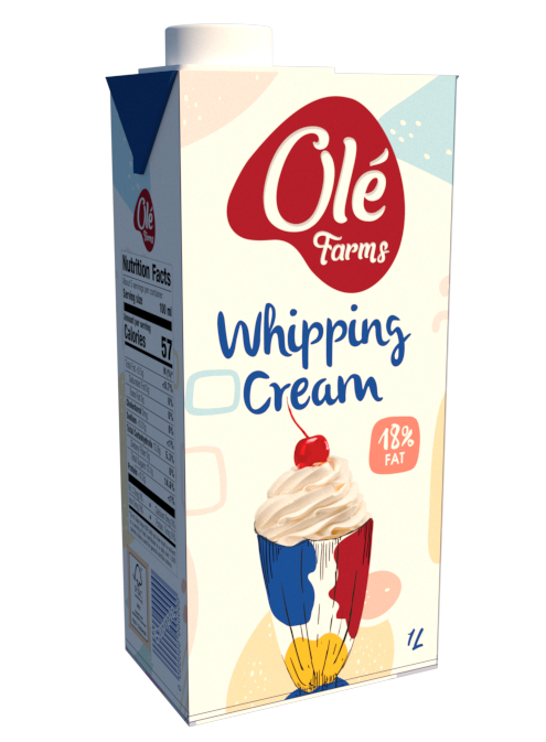 Óle Farms Whipping Cream 18% Fat 1L carton
